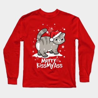 Merry kissmyass cat Long Sleeve T-Shirt